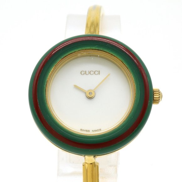 GUCCI Gucci Change Bezel White Dial GP Ladies Quartz Watch 11/12.2 - Picture 5 of 10